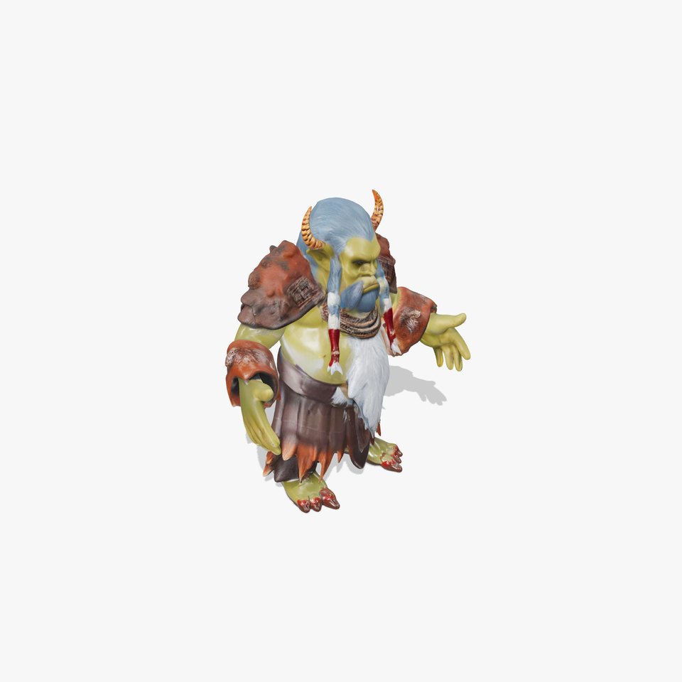Elder Orc Warrior Rigged and Animated D Character Model
